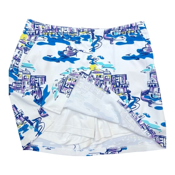 Lady Hagen Blue and Cream Mini Skort Size 8 - Picture 3 of 10